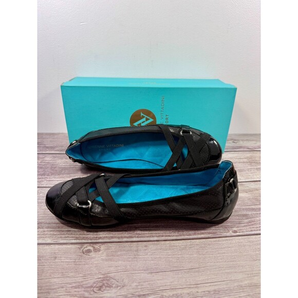 Adrienne Vittadini Sport Shoes Women 7.5M Casual Slip On Ballet Flats Black - Picture 11 of 16